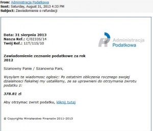 Uwaga: fałszywe e-maile z logiem Administracji Podatkowej